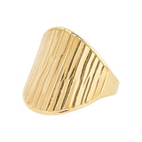 Złoty pierścionek szeroki falisty