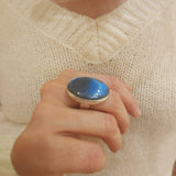 Pierścionek artystyczny labradoryt Dorian Grabowski