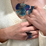 Pierścionek artystyczny niebieski  motyl Dorian Grabowski