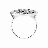 Szeroki pierścionek srebrny ażurowy okrągły