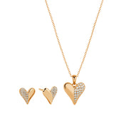 Komplet srebrny pozłacany serce