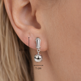 Srebrne klipsy z gładką kulką