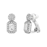 Srebrne klipsy z białą cyrkonią