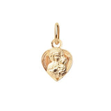 Złoty medalik dwustronny serce Matka Boska