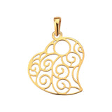 Zawieszka złota duże ażurowe serce