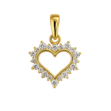 Zawieszka złota serce z cyrkoniami