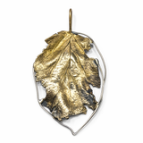 Zawieszka artystyczna liść złoty z mosiądzu Dorian Grabowski