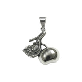 Zawieszka srebrna mała oksydowane jabłko