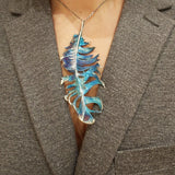 Zawieszka artystyczna niebieskie pióro Dorian Grabowski