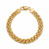 Bransoletka pozłacana potrójny warkocz