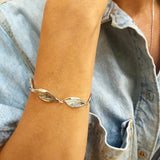 Bransoletka srebrna oksydowany liść