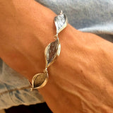 Bransoletka srebrna oksydowany liść