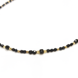 Naszyjnik srebrny pozłacany z czarnym turmalinem