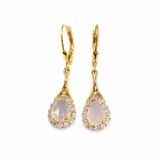 Srebrne pozłacane kolczyki z mleczną cyrkonią