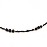 Srebrny pozłacany naszyjnik z czarnym turmalinem