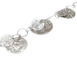 Bransoletka srebrna wiszące młotkowane blaszki