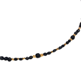 Naszyjnik srebrny pozłacany z czarnym turmalinem