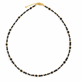 Naszyjnik srebrny pozłacany z czarnym turmalinem