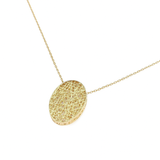 Naszyjnik złoty z ażurową owalną zawieszką