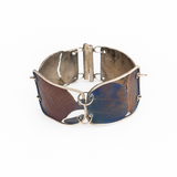 Bransoletka artystyczna fioletowo niebieski liść Dorian Grabowski