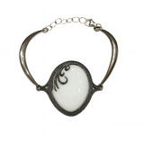 Bransoletka srebrna z białym kwarcem