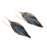 Kolczyki artystyczne błękitno-srebrne pióra Dorian Grabowski