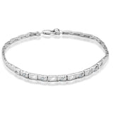 Bransoletka srebrna z ażurowym wzorem i cyrkoniami