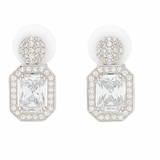 Srebrne klipsy z białą cyrkonią