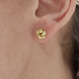 Srebrne pozłacane kolczyki supełki zaplatane