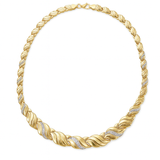 Naszyjnik złoty szeroka kolia z dwukolorowego złota