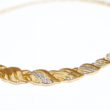 Naszyjnik złoty szeroka kolia z dwukolorowego złota