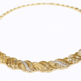 Naszyjnik złoty szeroka kolia z dwukolorowego złota