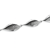 Bransoletka srebrna oksydowany liść