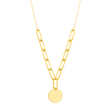 Naszyjnik srebrny pozłacany z gładką okrągłą zawieszką