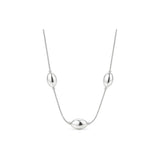 Srebrny naszyjnik owalne kulki Olive