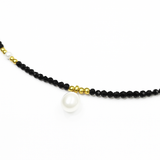 Naszyjnik srebrny pozłacany z perłą hodowaną