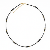 Srebrny pozłacany naszyjnik z czarnym turmalinem