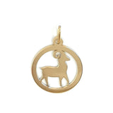 Zawieszka złota okrągła - znak zodiaku baran