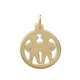 Zawieszka złota okrągła - znak zodiaku bliźniak