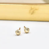 Kolczyki złote kulki grawerowane 3 mm