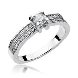 Pierścionek z białego złota z diamentami 0,48 ct