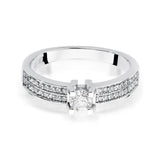 Pierścionek z białego złota z diamentami 0,48 ct