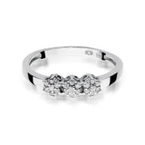 Złoty pierścionek wielokamieniowy z diamentem 0,12 ct