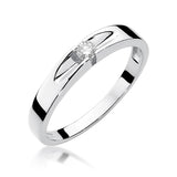 Pierścionek z białego złota z diamentem 0,08 ct !!!