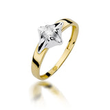 Złoty pierścionek zaręczynowy z diamentem 0,12ct