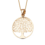 Zawieszka złota okrągła z motywem drzewa